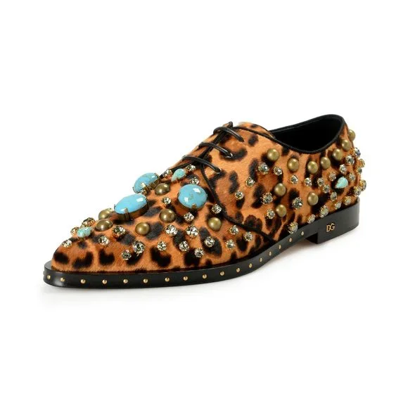 Dolce & Gabbana Leather Dark Brown Oxfords Size 10 Italy Fur Pony Style Dolce & Gabbana Women main image 3